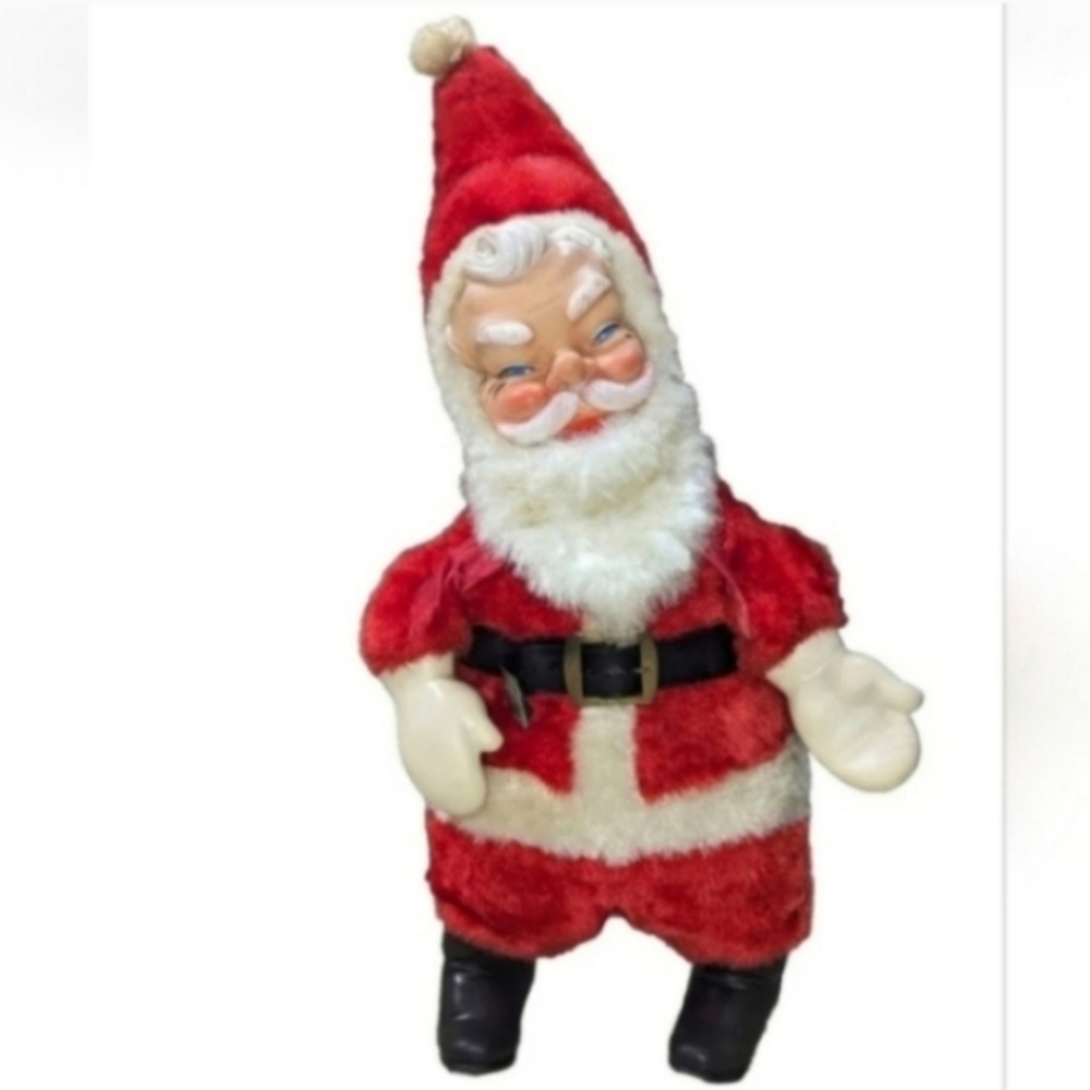 Vintage 50s My Toy Santa Claus Stuffed Doll Plush Rushton Look